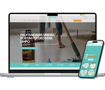 Site institucional para linha de limpeza sustentável