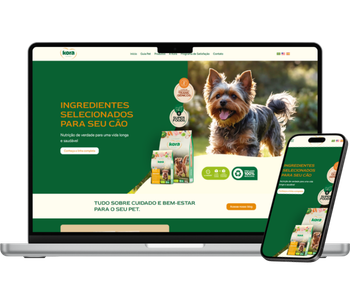 Site institucional para alimentação natural pet